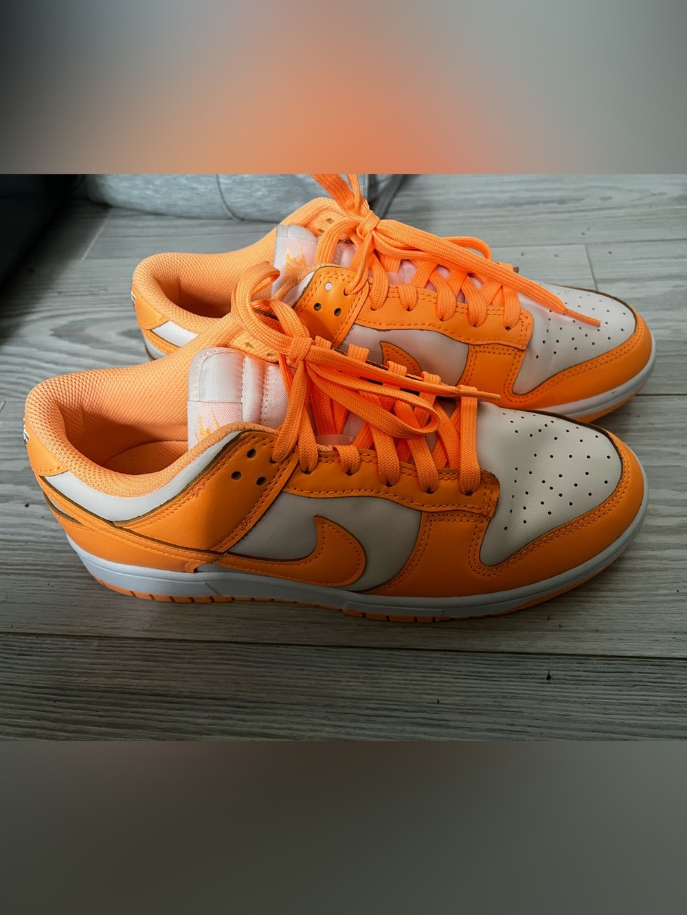 Nike Peach and White Low-Top Sneakers